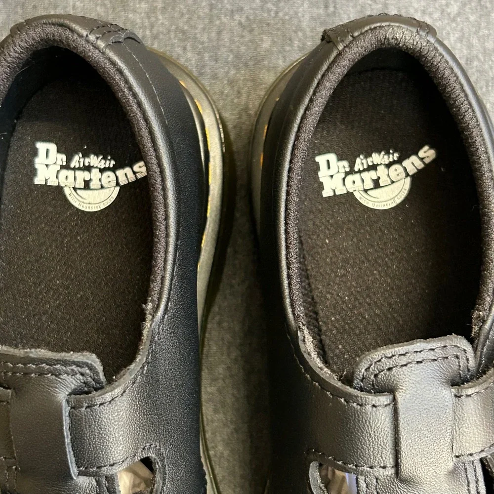Dr Martens 8065 J Kids US 2 Black Softy T Leather Mary Jane Shoes NIB